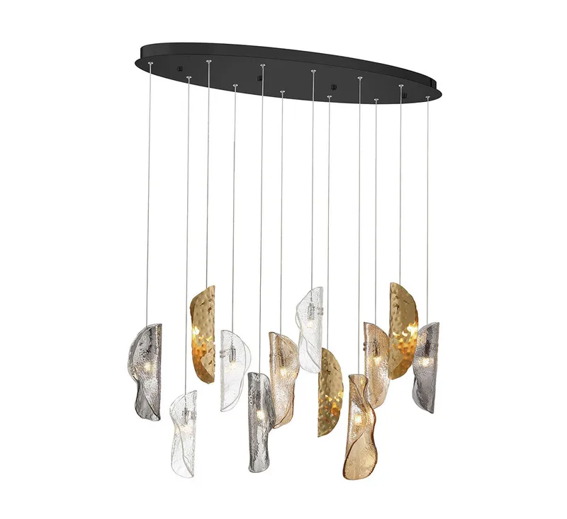 SORRENTO 12034-024-02, 12 Light Oval LED Chandelier — Lib&Co. LED Pendant Lights 3.0W 3000K