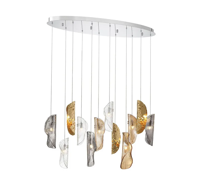 SORRENTO 12034-024-01, 12 Light Oval LED Chandelier — Lib&Co. LED Pendant Lights 3.0W 3000K