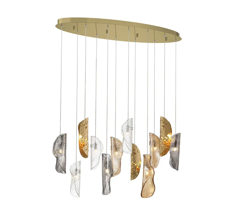SORRENTO 12034-024-07, 12 Light Oval LED Chandelier — Lib&Co. LED Pendant Lights 3.0W 3000K