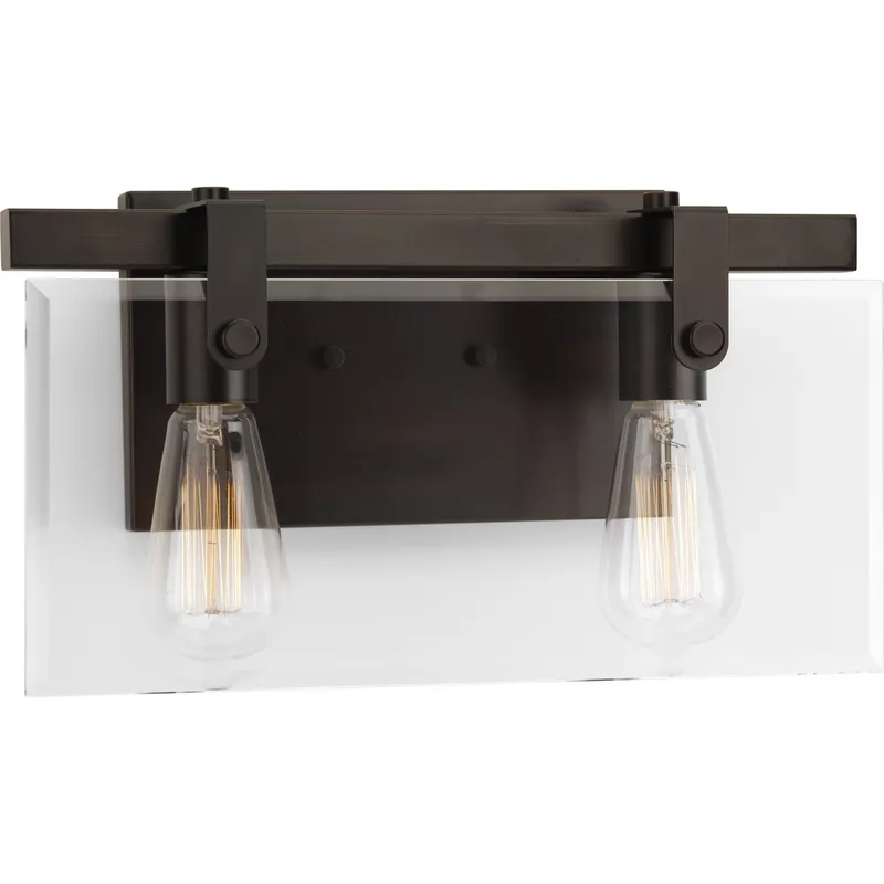 Glayse Collection Two-Light Clear Glass Bath Vanity Light — Progress Lighting LED Wall Lights  