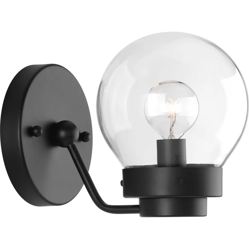 Spatial Collection One-Light Clear Glass Bath Vanity Light — Progress Lighting LED Wall Lights  