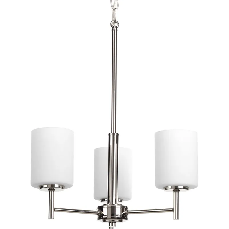Replay Collection Three-Light Etched White Glass Chandelier Light — Progress Lighting LED Landscape Lights  