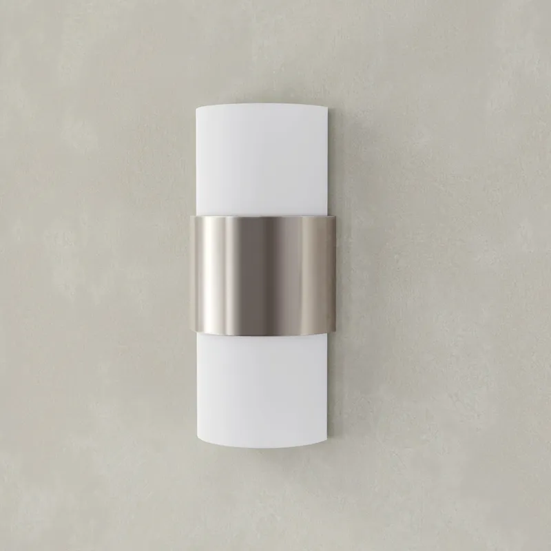 Silva Collection Two-Light White Linen Shade Wall Sconce — Progress Lighting LED Wall Lights  
