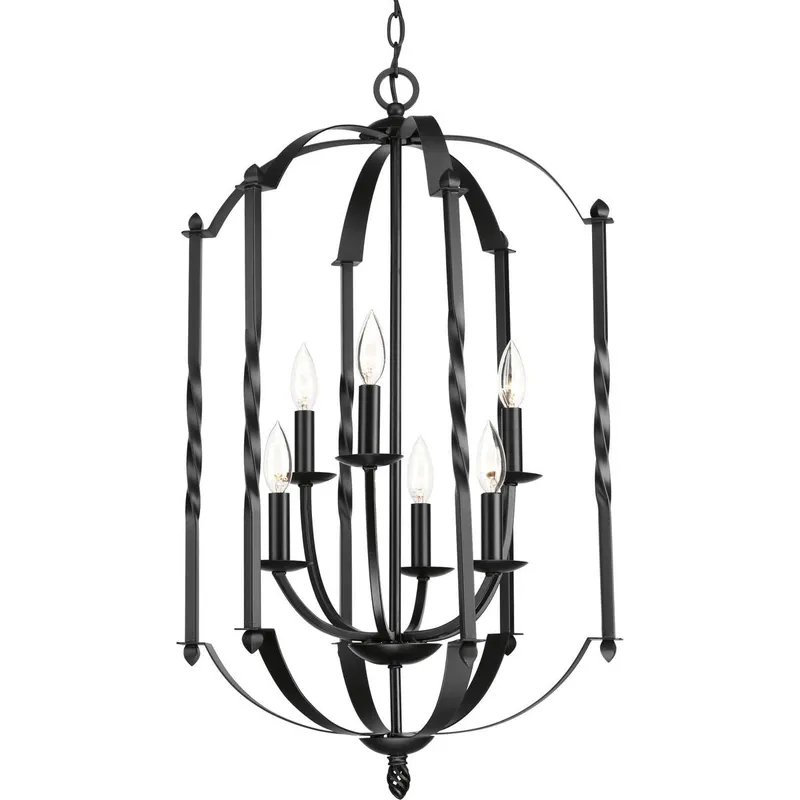 Greyson Collection Six-Light, Two-Tier Foyer Chandelier — Progress Lighting LED Landscape Lights  