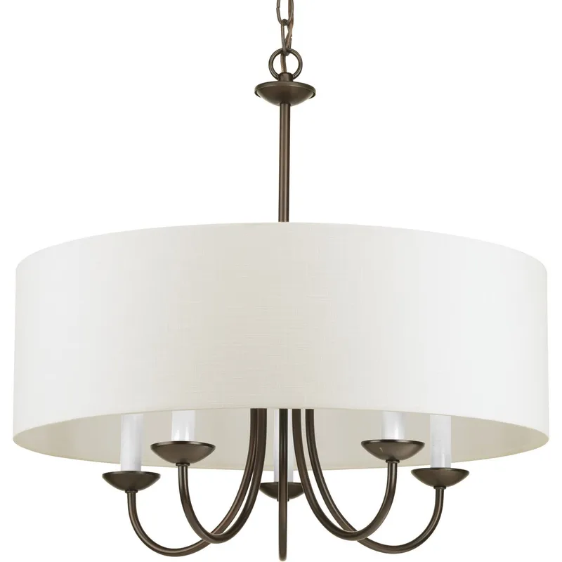 Drum Shade Collection Five-Light Chandelier Light — Progress Lighting LED Landscape Lights  