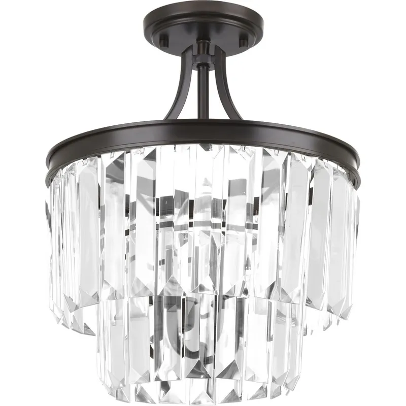 Glimmer Collection Three-Light 15-1/2" Semi-Flush Convertible — Progress Lighting LED Post Top Lights  