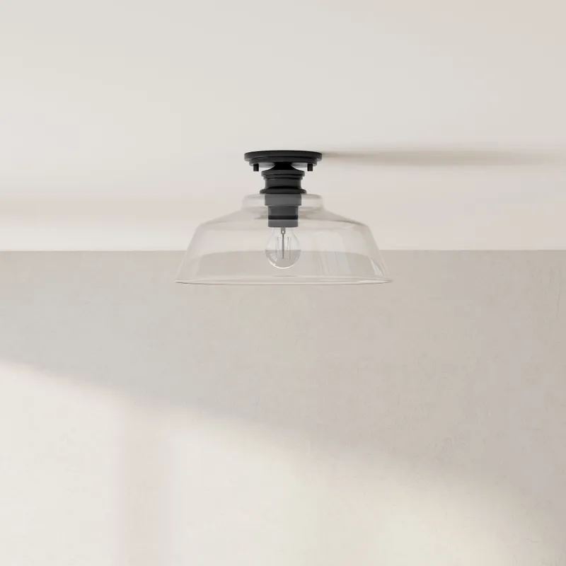 Singleton Collection One-Light 14" Medium Semi-Flush Mount Light — Progress Lighting LED Post Top Lights  