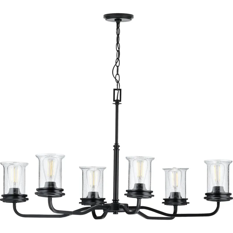 Winslett Collection Six-Light Clear Seeded Glass Chandelier Light — Progress Lighting LED Landscape Lights  