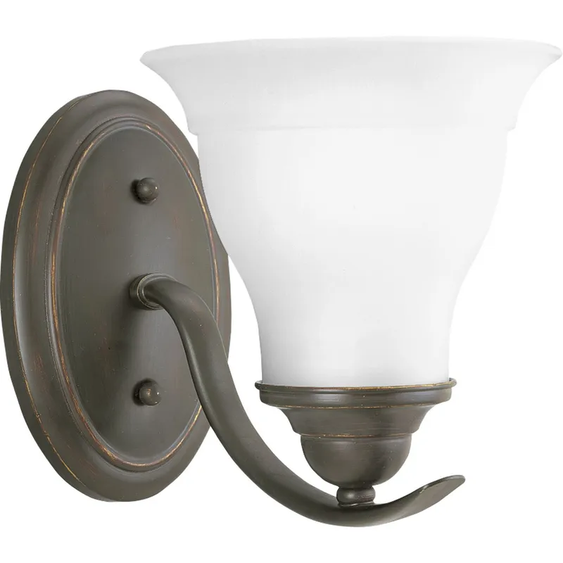 Trinity Collection One-Light Etched Glass Bath Vanity Light — Progress Lighting LED Wall Lights  