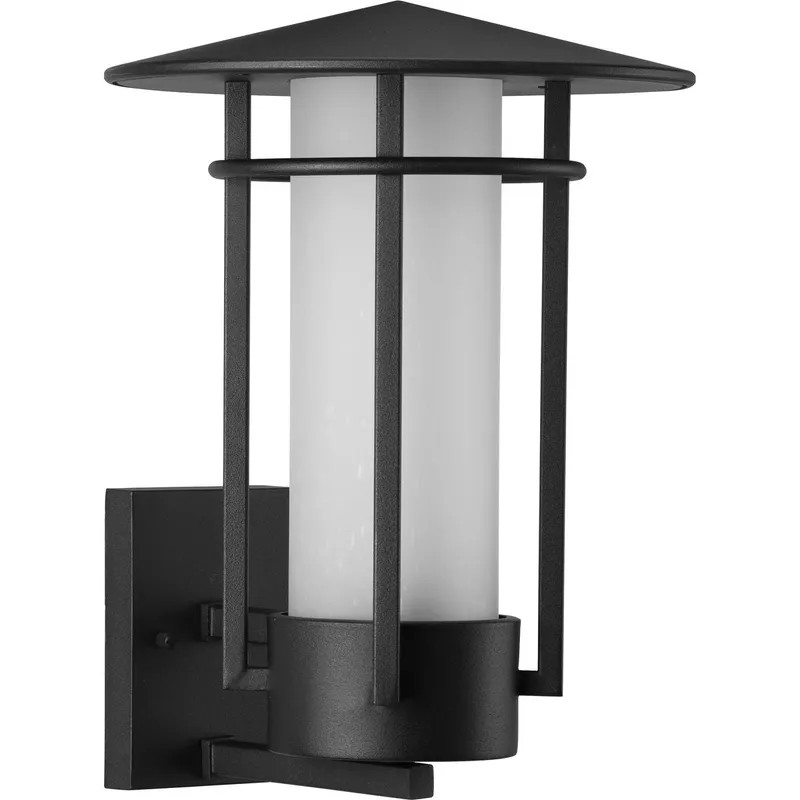 Exton Collection One-Light Etched Seeded Glass Large Outdoor Wall Lantern — Progress Lighting LED Wall Lights  