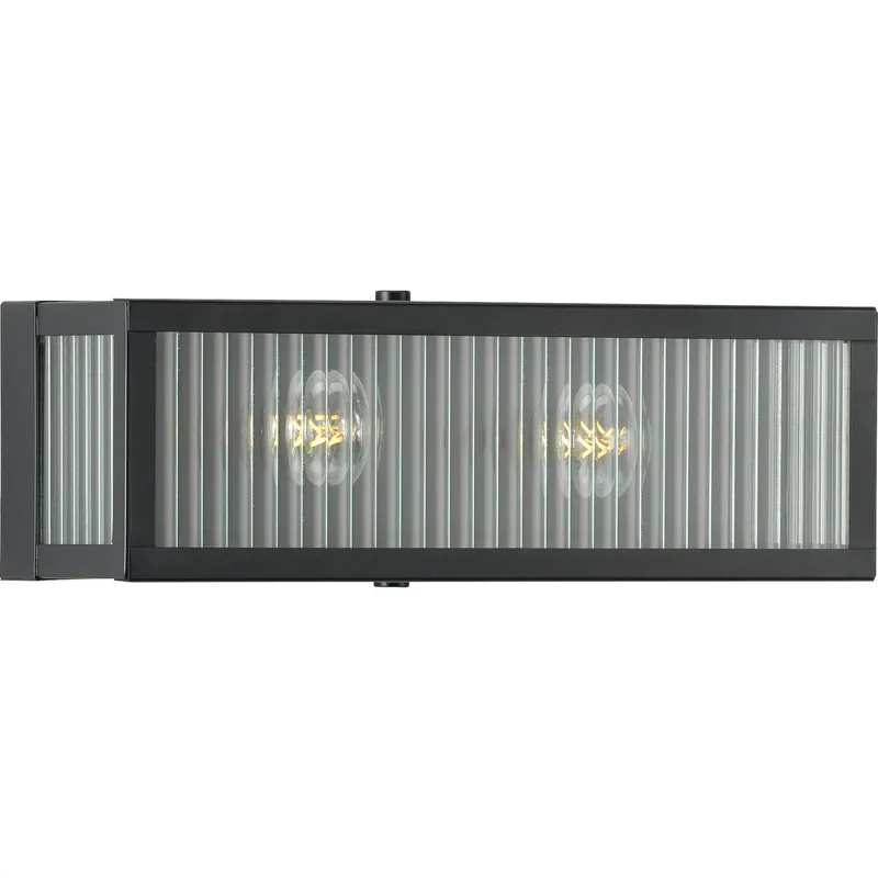 Dwyer Collection Two-Light Clear Ribbed Glass Bath Vanity Light — Progress Lighting LED Wall Lights  