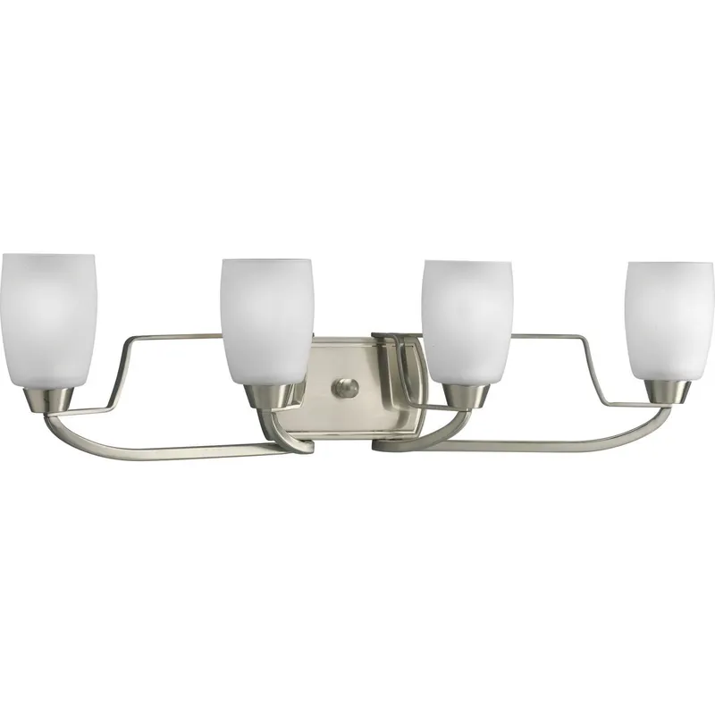 Wisten Collection Four-Light Etched Glass Bath Vanity Light — Progress Lighting LED Wall Lights  