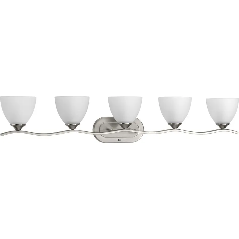 Laird Collection Five-Light Etched Glass Bath Vanity Light — Progress Lighting LED Wall Lights  