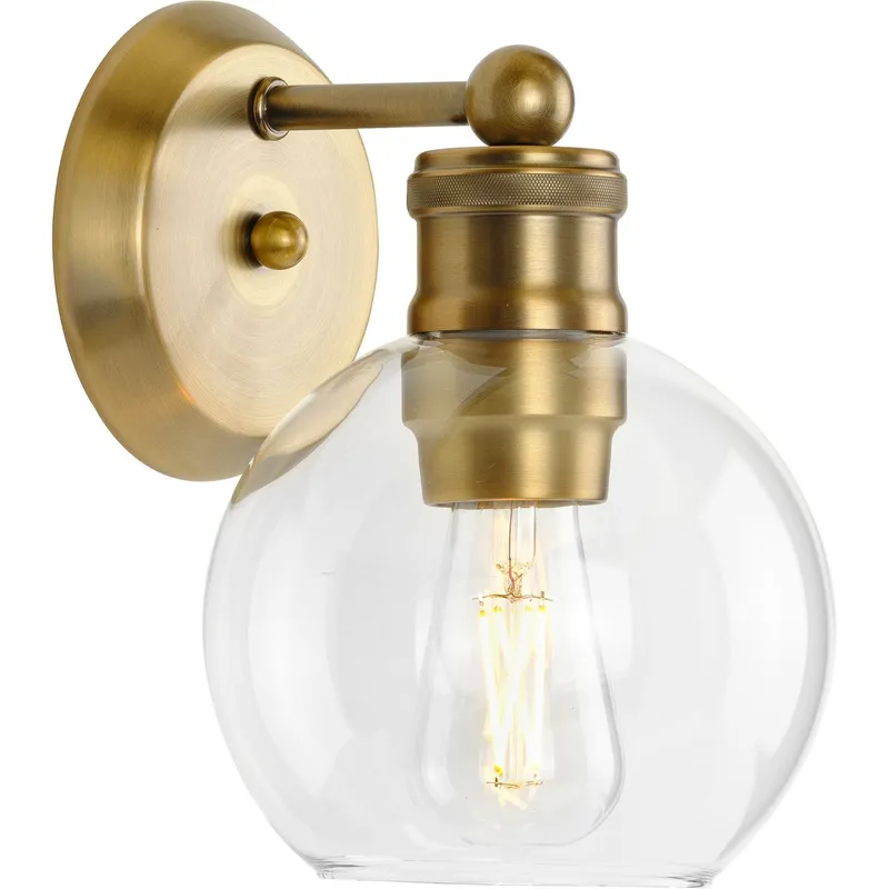 Hansford Collection One-Light Clear Glass Bath Vanity Light — Progress Lighting LED Wall Lights  