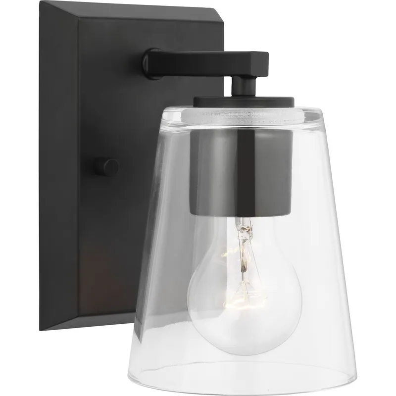 Vertex Collection One-Light Clear Glass Bath Light — Progress Lighting LED Wall Lights  