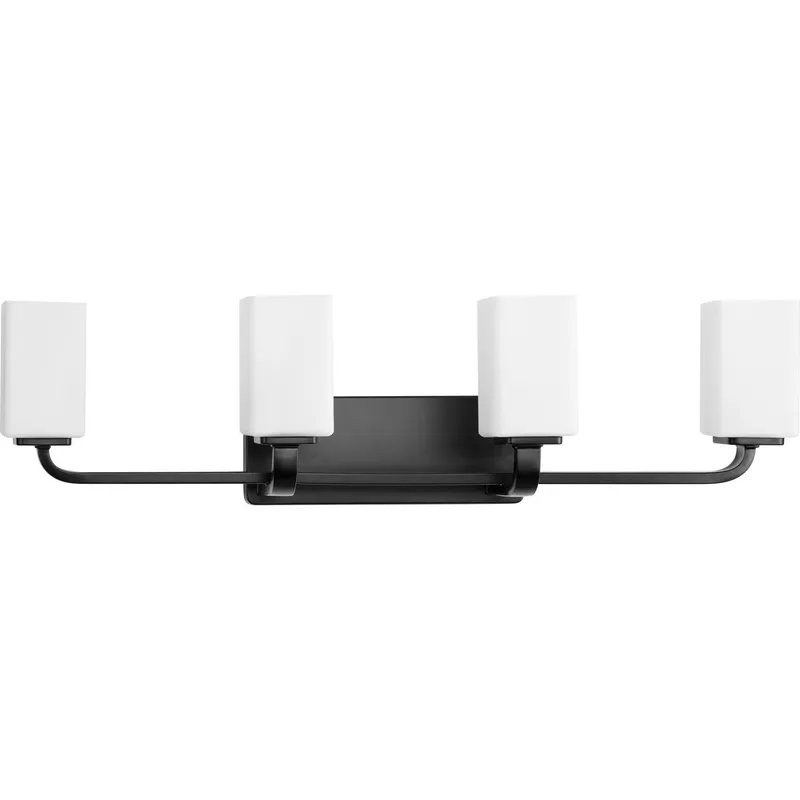 Cowan Collection Four-Light Etched Opal Glass Bath Vanity Light — Progress Lighting LED Wall Lights  