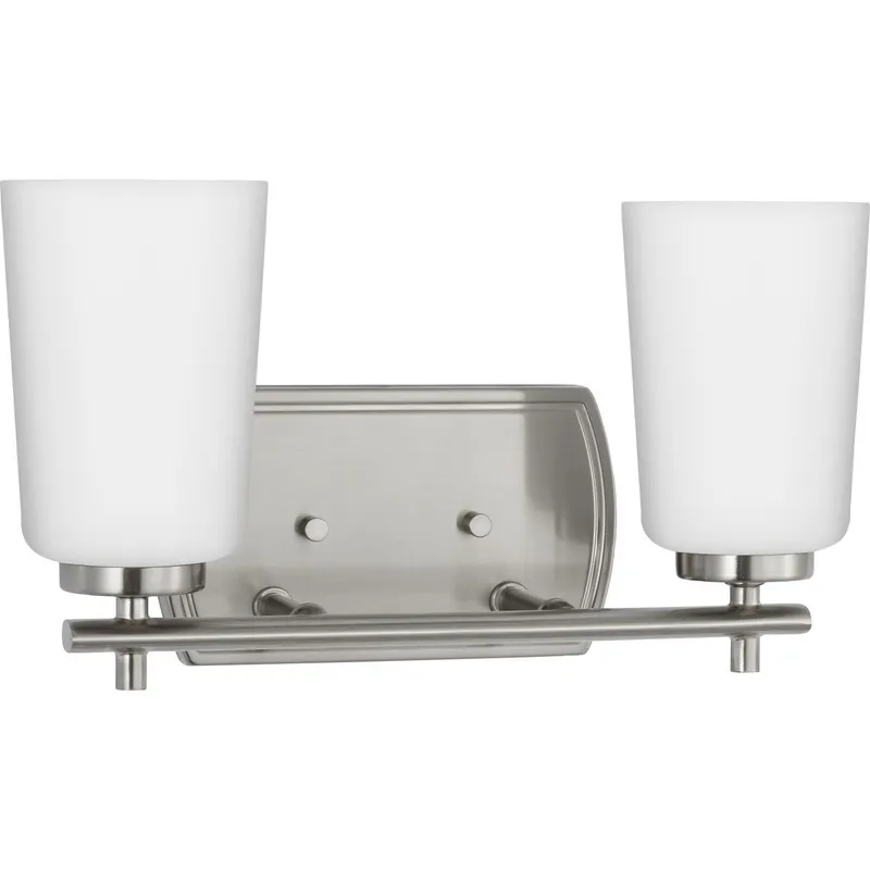 Adley Collection Two-Light Etched Opal Glass Bath Vanity Light — Progress Lighting LED Wall Lights  