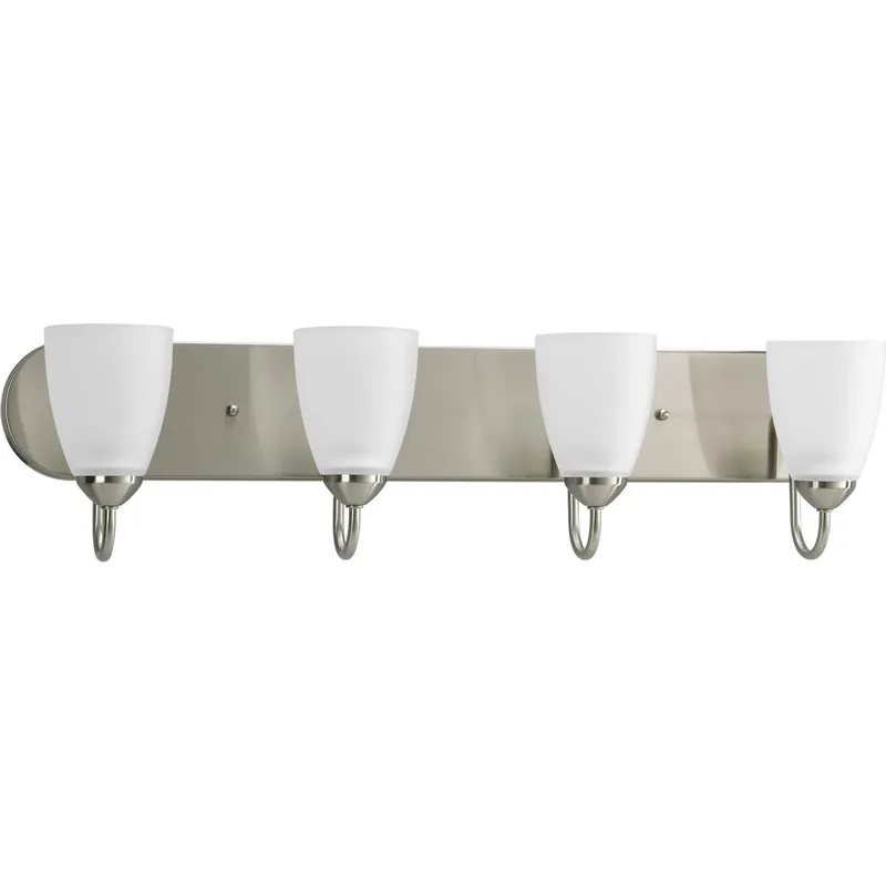 Gather Collection Four-Light Etched Glass Bath Vanity Light — Progress Lighting LED Wall Lights  
