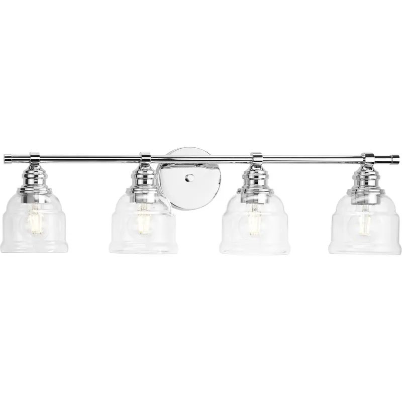 Ambrose Collection Four-Light Clear Glass Bath Vanity Light — Progress Lighting LED Wall Lights  