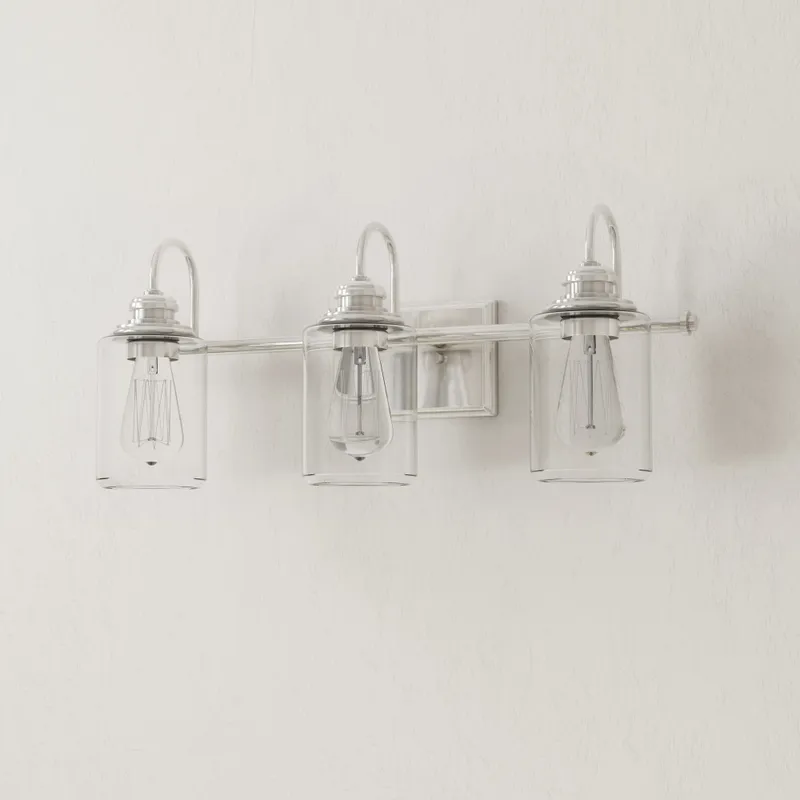 Aiken Collection Three-Light Clear Glass Bath Vanity Wall Light — Progress Lighting LED Wall Lights  