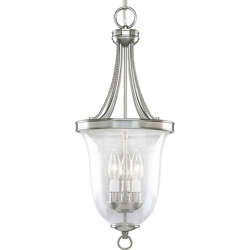 Seeded Glass Three-Light Foyer Pendant — Progress Lighting LED Landscape Lights  