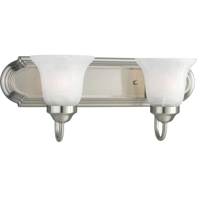 Alabaster Glass Two-Light Bath & Vanity — Progress Lighting LED Wall Lights  
