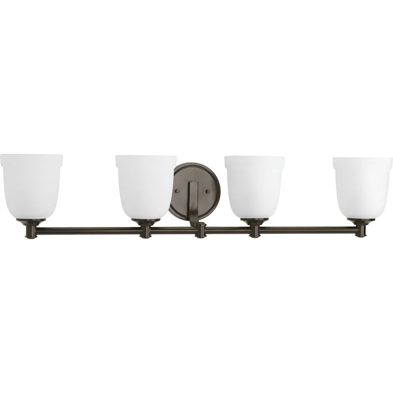 Topsail Collection Four-Light Etched Parchment Glass Bath Vanity Light — Progress Lighting LED Wall Lights  
