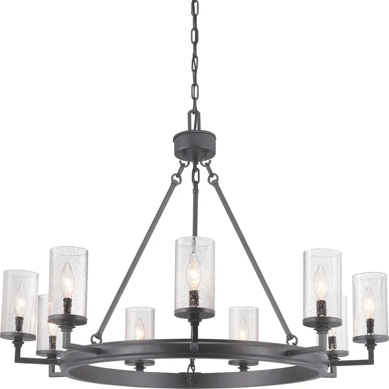 Gresham Collection Nine-Light Clear Seeded Glass Chandelier Light — Progress Lighting LED Landscape Lights  