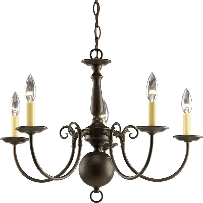 Americana Collection Five-Light Chandelier Light — Progress Lighting LED Landscape Lights  