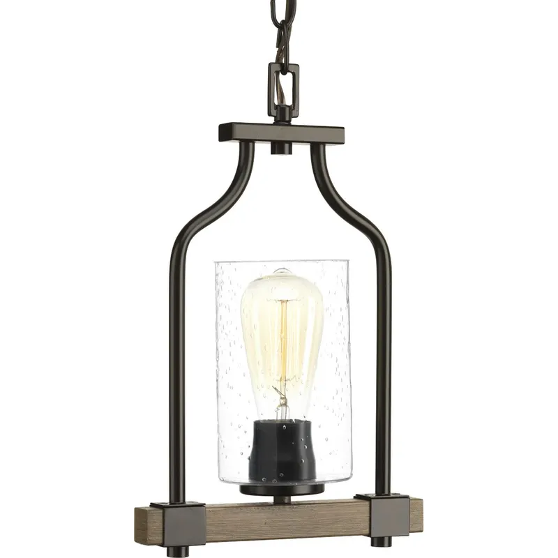 Barnes Mill Collection One-Light Clear Seeded Glass Mini-Pendant Light — Progress Lighting LED Landscape Lights  