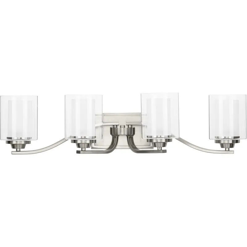 Kene Collection Four-Light Clear Glass Bath Vanity Light — Progress Lighting LED Wall Lights  