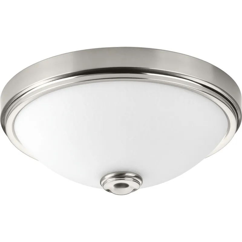 One-Light 15" LED Linen Glass Flush Mount — Progress Lighting LED Post Top Lights  
