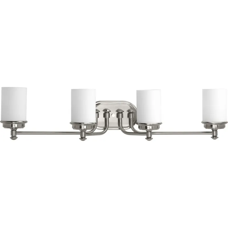 Glide Collection Four-Light Etched Opal Glass Bath Vanity Light — Progress Lighting LED Wall Lights  