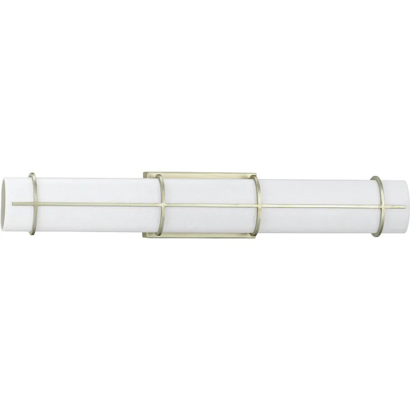 Grid LED Collection 30-inch White Linen Acrylic Bath Vanity Wall Light — Progress Lighting LED Wall Lights  