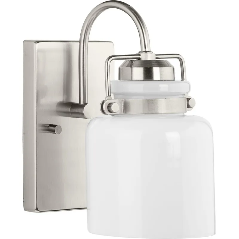 Fessler Collection One-Light Opal Glass Bath Light — Progress Lighting LED Wall Lights  