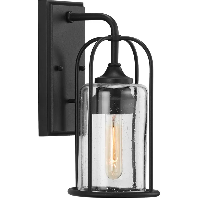 Watch Hill Collection One-Light Clear Seeded Glass Small Outdoor Wall Lantern — Progress Lighting LED Wall Lights  