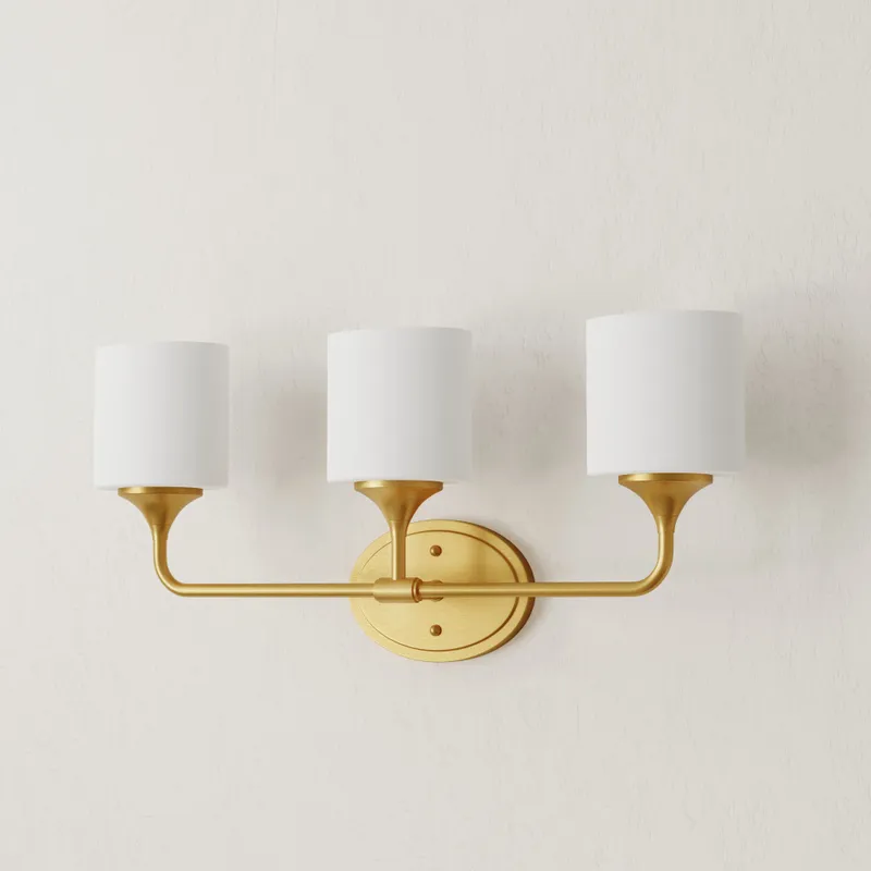 Lynzie Collection Three-Light Etched Opal Glass Bath Vanity Light — Progress Lighting LED Wall Lights  