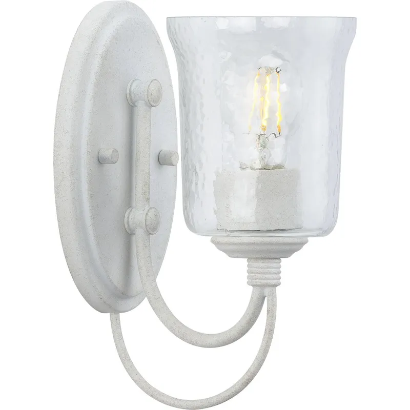 Bowman Collection One-Light Clear Chiseled Glass Bath Vanity Light — Progress Lighting LED Wall Lights  