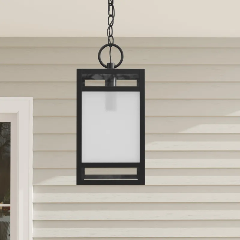 Parrish Collection One-Light Clear Etched Glass Outdoor Hanging Lantern — Progress Lighting LED Landscape Lights  