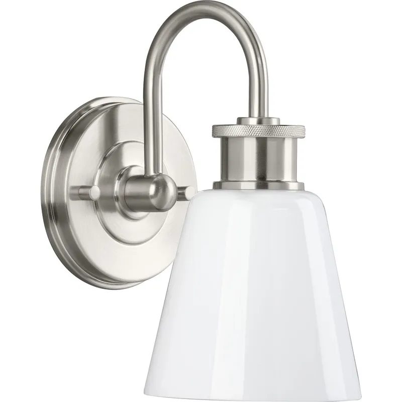 Ashford Collection One-Light Opal Glass Bath Vanity Wall Light — Progress Lighting LED Wall Lights  