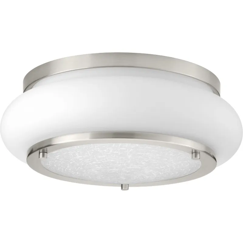One-Light 12" LED Opal-Linen Flush Mount — Progress Lighting LED Post Top Lights  