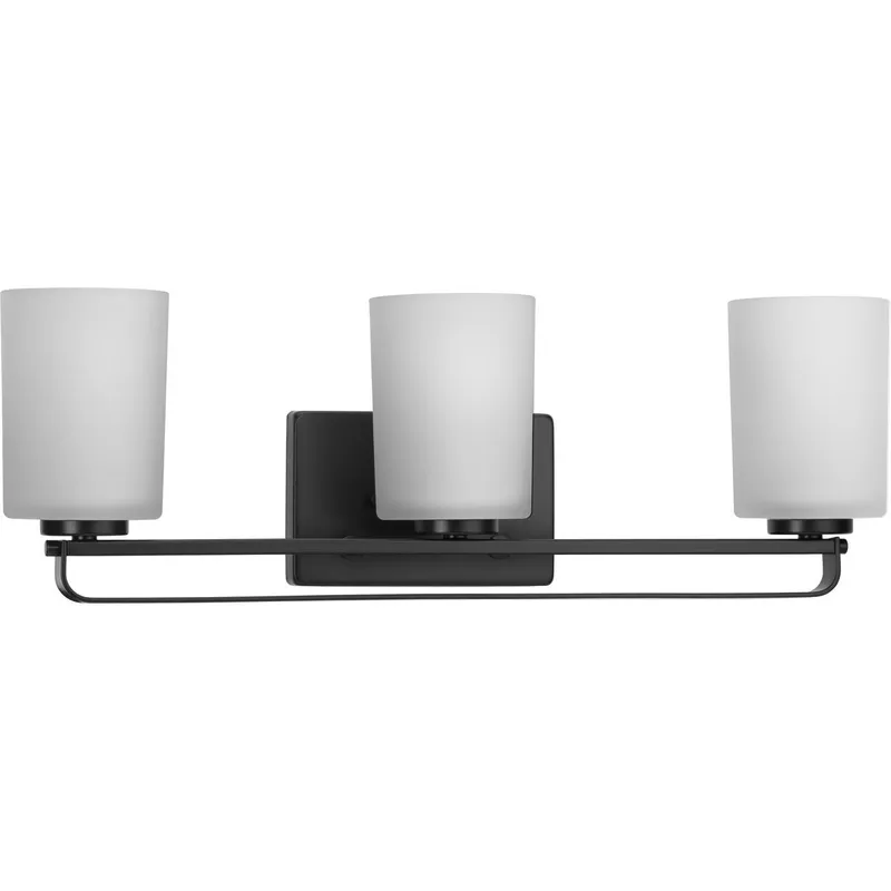 League Collection Three-Light Etched Glass Bath Vanity Light — Progress Lighting LED Wall Lights  