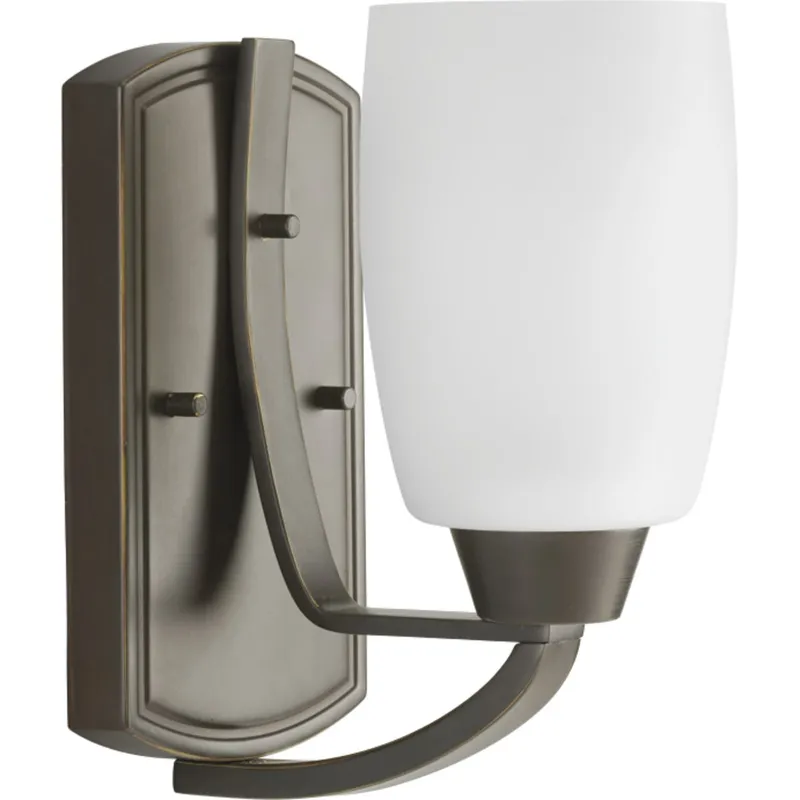 Wisten Collection One-Light Etched Glass Bath Vanity Light — Progress Lighting LED Wall Lights  