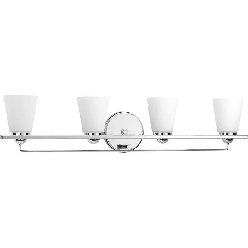 Flight Collection Four-Light Etched Glass Bath Vanity Light — Progress Lighting LED Wall Lights  