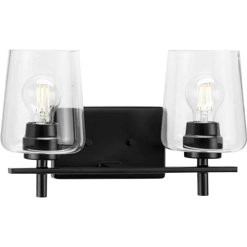 Calais Collection Two-Light Clear Glass Bath Vanity Light — Progress Lighting LED Wall Lights  