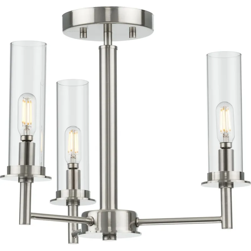Kellwyn Collection Three-Light Clear Glass Convertible Semi-Flush Ceiling or Hanging Pendant Light — Progress Lighting LED Landscape Lights  