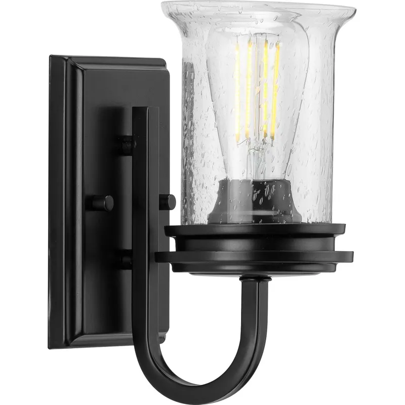 Winslett Collection One-Light Clear Seeded Glass Bath Vanity Light — Progress Lighting LED Wall Lights  