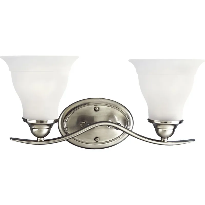 Trinity Collection Two-Light Etched Glass Bath Vanity Light — Progress Lighting LED Wall Lights  
