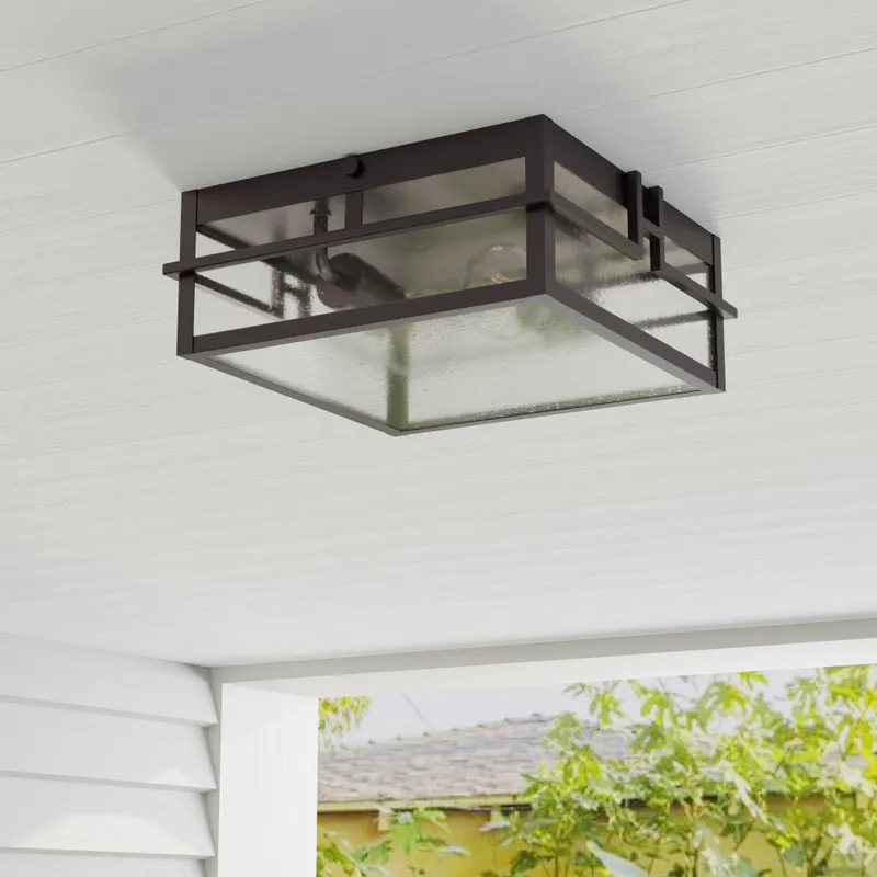 Boxwood Collection Two-Light Outdoor Flush Mount — Progress Lighting LED Post Top Lights  
