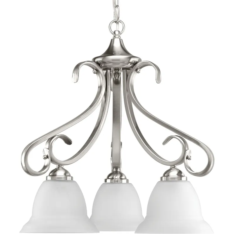 Torino Collection Three-Light Etched Glass Chandelier Light — Progress Lighting LED Landscape Lights  
